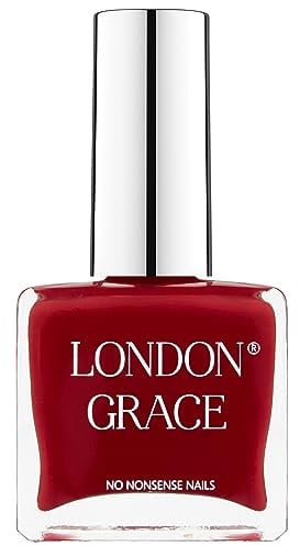 London Grace Nail Polish | Charlie 12ml | Deep Red Long Lasting Vegan Eco-conscious Varnish | Quick Dry, Chip-Resistant, & No Nasties Formula