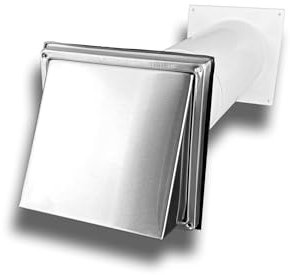 Abluft Mauerkasten Edelstahl Lüftungshaube Wanddurchführung Rückstauklappe System Ø 100, Ausführung mit Teleskoprohr