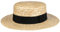 Lipodo Kreissäge Strohhut Beige Damen/Herren - Sonnenhut aus 100% Weizenstroh - Boater Made in Italy - Gondoliere-Hut für Frühjahr/Sommer - Hut mit Ripsband Natur 61 cm