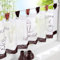 SMITHOOM 1 Panneau de Rideaux Brodés Transparents Rideau Brise-bise de Cuisine Cantonnière Courts pour Décoration de Fenêtre, Largeur 120cm/hauteur 60cm, Marron