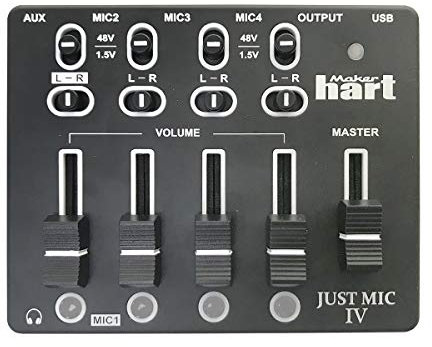 Maker hart Just Mic 4 Mini-Mikrofonmischer 4 Kanäle/Tragbare Phantomspeisung/Audio-Schnittstelle