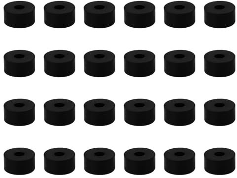 Cabilock 24 StüCke Unsichtbare Topffüße Runde Gummimatten FüR BlumentöPfe - StoßDäMpfende PflanzentopffüßE FüR Moderne KeramiktöPfe, rutschfest Und Vielseitig Einsetzbar (Schwarz)