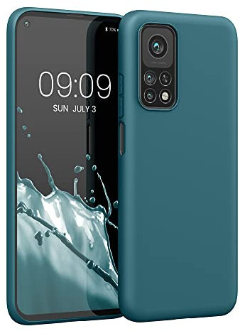 kwmobile Hülle kompatibel mit Xiaomi Mi 10T / Mi 10T Pro Hülle - weiches TPU Silikon Case - Cover geeignet für kabelloses Laden - Petrol matt