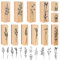 Meetory 12 Stück Holzstempel Set, Pflanzen Blumen Vintage Stempel Holz, Natürliche Pflanze Seal Set für Scrapbooking, Tagebücher, Crafts DIY Karten