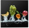 REINDERS Glasbild, Spritzige Früchtchen, Küche, Poster, Wanddeko, Room Decor, Glas, Mehrfarbig, 30x30cm