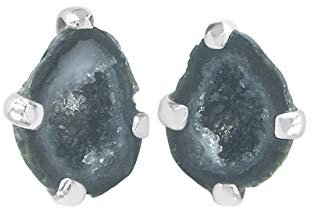 Starborn Mini Geoden Drusy Ohrstecker Krappenfassung aus 925 Sterlingsilber