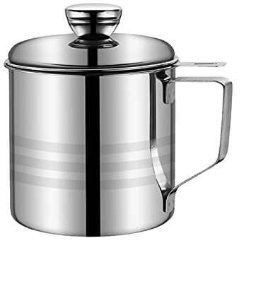 Filtro per olio in acciaio inossidabile contenitore contenitore della brocca di contenitore può con il filtro vaso di olio di cottura per gli strumenti della famiglia della cucina (Color : A)