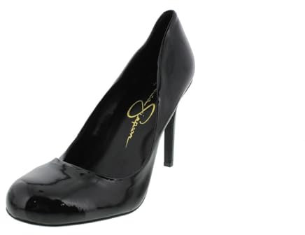 Jessica Simpson Calie Damen-Pumps aus Lackleder mit runder Zehenpartie, Schwarz Lack, 39 EU