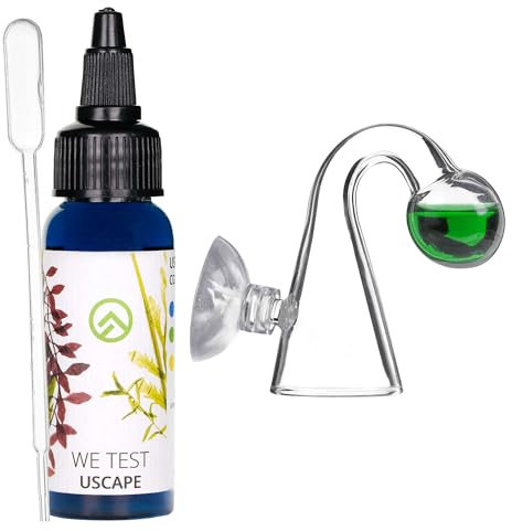 USCAPE CO2 Dauertest DropChecker inkl. Testflüssigkeit und Pipette zum genauen Bestimmen des Co2 Gehaltes im Aquarium (M)