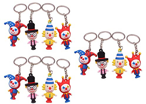 TOYANDONA Clown- Schlüsselringe 12Pcs Dekorative Clown Charme Keychain Assorted Clown Charms Anhänger Keychain Halloween Party Favors Geschenke (Gelegentliche Farbe) Dekorative Clown- Schlüsselringe