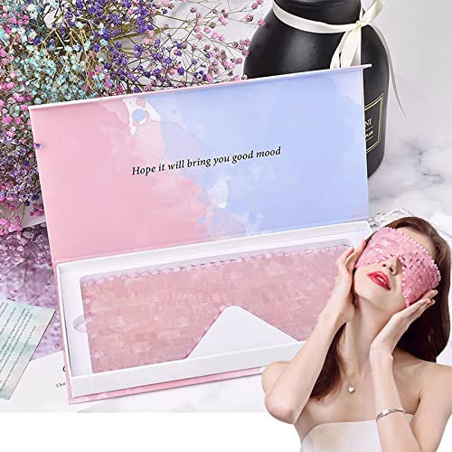 ideayard Jade Augenmaske Rosenquarz - 100% Natürliche Jade Schlafmaske, Anti Aging Kühl Schlaf Augenmaske für Hot oder Cold Therapy Geschwollene AugenAugenringe(Rosenquarz)