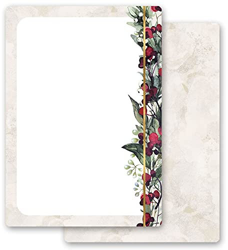 Briefpapier Weihnachten MISTELZWEIGE Weihnachtspapier - DIN A4 Format 250 Blatt