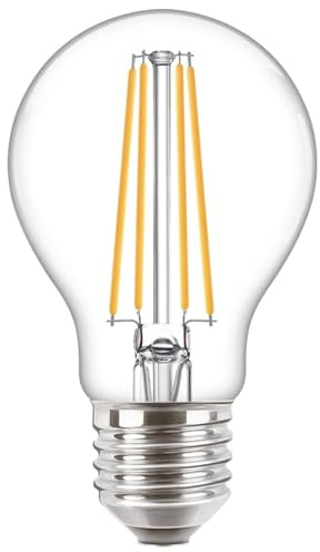 Philips CorePro LED GLS A60 Light Bulb 10.5W 100W Equivalent E27 Edison Screw 2700K Very Warm White Clear Glass Energy Saving Non-Dimmable LED Lamp for Home & Commercial Use