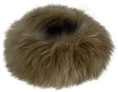 Qult Farluce Echtpelz - Merino Lamm (Taupe) - Passend für Qult Teelichthalter mit Ø 8 & 10 cm - Teelichthalter nicht inlusive
