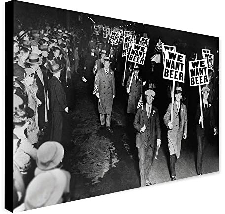 Wandbild We Want Beer Prohibition, eingewickelt, gerahmt, in verschiedenen Größen, A1 81 cm x 61 cm)
