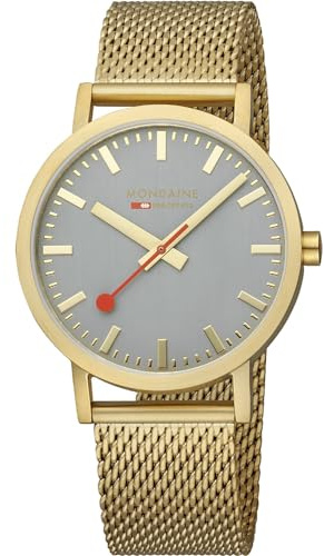 Mondaine Classic Herren Uhr analog Quarzwerk mit Edelstahl Armband A660.30360.80SBM