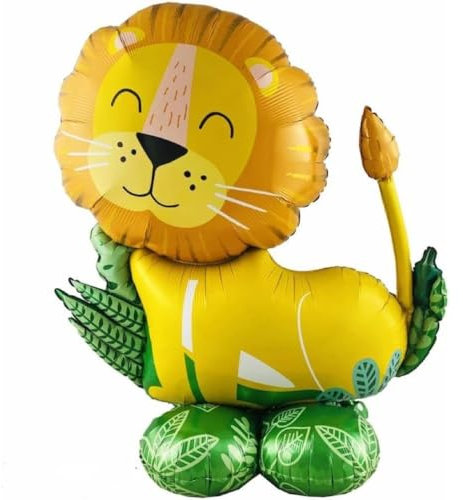 DIWULI Luftballon Löwe stehend XXL - Geburtstag Deko Zoo