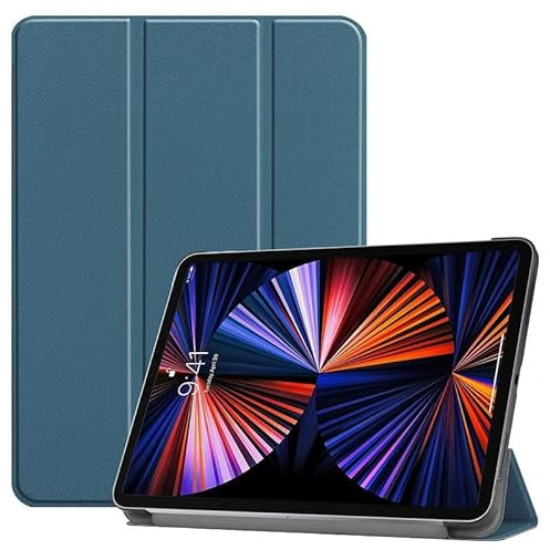 CoreParts Cover for iPad Pro 12.9 2021 For iPad Pro 12.9-inch 5th, COREPARTS SPARES (For iPad Pro 12.9-inch 5th Gen (2021) Tri-fold Caster Hard Shell Cover with Auto Wake Function - Dark Green)