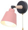 iDEGU Wandleuchte Innen Retro Wandlampe aus Holz und Metall mit Schalter Verstellbar Wandspot Moderne Wandleuchte für Schlafzimmer Flur Eingang Wohnzimmer (Matt Rosa)