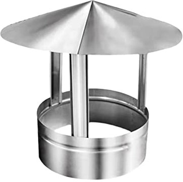 BYBDOG Comignolo, Cappuccio di Sfiato in Acciaio Inossidabile Tubo Parapioggia Tappo Protettivo Terminale Tetto per Canalizzazione Cappuccio di Ventilazione Cappuccio per Cappello Pioggia,11cm(4.33