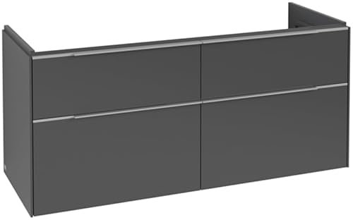 Villeroy & Boch Subway 3.0, Waschbeckenunterschrank, 1272x576x478 mm, 4 Auszüge, C60202, Farbe: Front/Korpus: Graphite, Griff: Aluminium glänzend