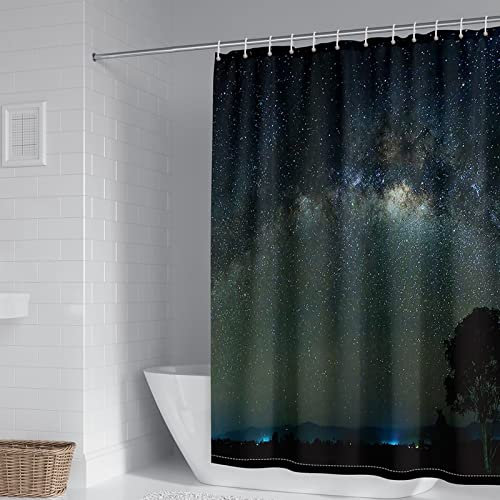 Duschrollo für Badewanne, Duschvorhang Edel Mehrfarbig Polyester Himmelsmuster mit Naturmotiv Duschvorhang für Männer 150X180cm