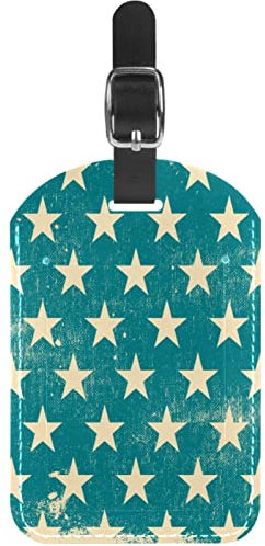 Blue Stars Patriotischer Grunge-Hintergrund Gepäckanhänger Tasche Reiseetiketten Tag für Gepäck Koffer 1 Stück