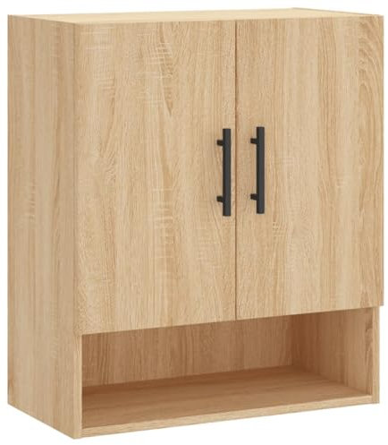 vidaXL Wandschrank, Hängeschrank mit viel Stauraum, Wandmontage Badschrank Medizinschrank, Aufbewahrungsschrank für Wohnzimmer, Sonoma Eiche Holzwerkstoff