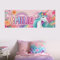 tjapalo® vz2 Wandbild Einhorn Kinderzimmer Poster mit Namen personalisiert Geschenk für Mädchen Poster für Mädchenzimmer Bilder Wandbild Kinderzimmer Mädchen, Größen Name: B70xH24cm