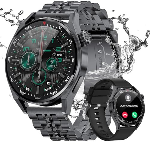 LIGE Reloj Inteligente para Hombre, Llamada Bluetooth & Carga Inalámbrica, Rastreador de Ejercicios de 1,39'' para Frecuencia Cardíaca/Sueño, IP68 Impermeable Smartwatch Compatible Android iOS, Negro