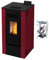 Stufa a Pellet ventilata Alida 9 Stagna 8,74 Kw Bordeaux 4 Stelle 83,70 m2 riscaldabili On Fire Line (Stufa + Kit canalizzazione)
