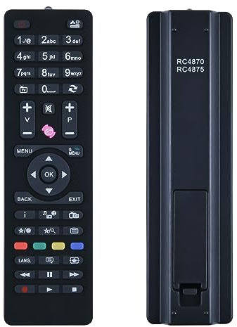 TCNOUMT Télécommande de rechange pour téléviseurs LED Telefunken RC4875/RC4870 compatible TFL49DFHD03B L24H180M3 D32H278R3 D40U300M4C TE40282B34C2H