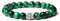 Natürliche 8 mm Edelsteine MetJakt Heilung Crystal Stretch Perlen Armband Armreif mit 925 Sterling Silber Double Happiness Anhänger (Grünes Tigerauge)
