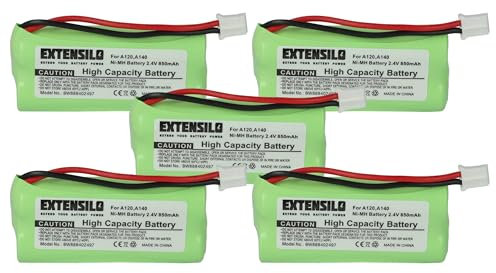EXTENSILO 5X Akku kompatibel mit Siemens Gigaset AL110a, A260 Trio, A265, A345, AL110 schnurlos Festnetz Telefon (850 mAh, 2,4 V, NiMH)