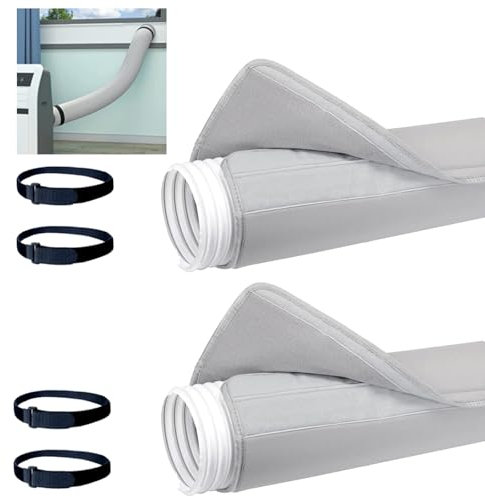 GVRGO Air Conditioner Insulated Hose Cover, Portable Air Conditioners Duct Insulation Wrap Sliding Door Ac Vent Kit, 12cm-15cm Diameter Exhaust Hoses Tube for Air Conditioner Parts & Accessories- 2PCS
