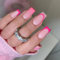 French Tip False Nails - 24pcs Long Coffin False Nails - French Rose Pink Tip Press on Nails - Fake Nails with Glue - Ballerina Acrylic Stick on Nails for Women Girls