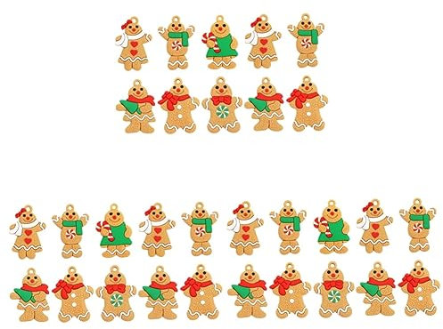 IMIKEYA 30 STK Christbaumschmuck Weihnachtselfen Ornament Weihnachtsfeier Bevorzugt Lieferungen Christbaumkugel Weihnachtsschmuck Weihnachtslebkuchenverzierung Lebkuchenmann Anhänger PVC