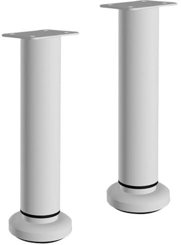 Möbelfüße Verstellbare Bettfüße, 18-30 cm Höhenverstellbare Füße für Möbel Beine Metall, Kaltgewalzter Stahl Stütze Lattenrost Füß, Standfuß Tischerhöhung, Stützfuß Bett Mittelfüß für Waschtisch, Weiß