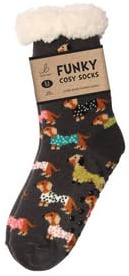 Bartleby Ladies Sherpa Socks - Trendy Sausage Dogs