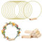 LWuuywa 8 Stück Metallring zum Basteln, 40cm Tafelaufsätze Makramee Ringe mit Holz Kartenhalter DIY Handwerk Traumfänger für Hochzeitskranzdekor und Wandbehang (40cm golden Ring)