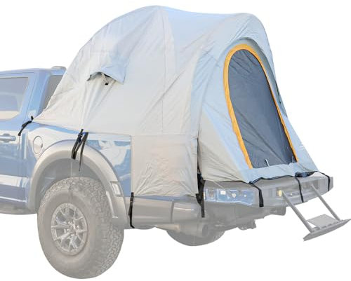 Syneticusa F-150 Silverado Sierra Ram 1500 Tundra Titan Pickup Truck Bett mit wasserdichter Materialbeschichtung, 2 Personen Campingzelt, langlebiges und stabiles Zelt mit Regenschutz
