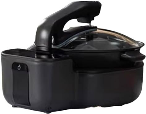 Küchenmaschine Mit Kochfunktion Antis-Verbrühungs-Griffdesign Auf Beiden Seiten Kochroboter Mit Abnehmbarer Wendeschaufel Abnehmbarer Topfkörper, 220 V(Black)