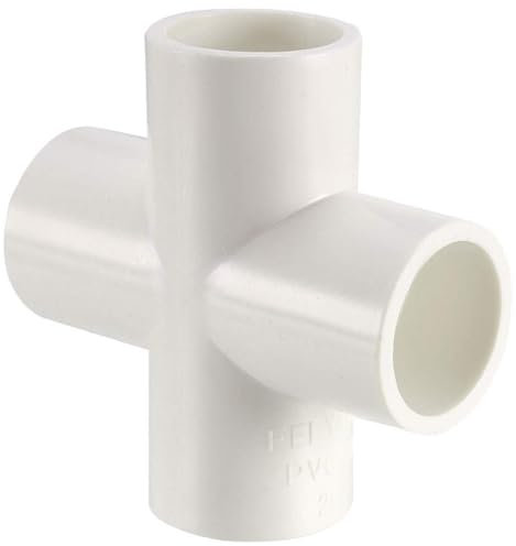 TOP-VIGOR 6 Stück 20 mm Kreuz-4-Wege-PVC-Rohrverschraubungen, T-Ecken-Winkelverschraubungen, Wasserschlauch-Kreuzgelenkverbinder, Adapter für Heimwerker, Regal, Garten, Gewächshaus, Verbindungszelt