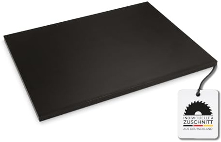 Hausfux Tischplatte nach Maß - 2,5 cm Starke Spanplatte, melaminbeschichtet, mit ABS-Kante - individueller Zuschnitt - Made in Germany (Vulkan Schwarz, 170 x 80 cm)