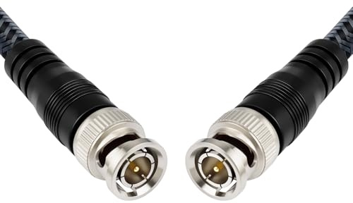 Thzzhnno Cable Coaxial BNC Macho 75ohm RG-6/U de 5 Metros, BNC Cable de Video de Baja Pérdida de Doble Blindaje Para Analizador de Antena, Radio CB, Cámara CCTV de Seguridad, DVR.