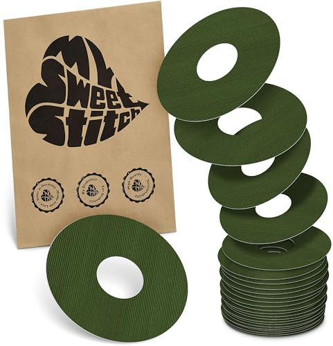 MySweetStitch 25 Ringpatches für FreeStyle Libre 3/3 Plus rund Olive | Stabilisiert ablösende Ränder, Mitte bleibt frei, wasserfest und flexibel, bis zu 15 Tage Halt