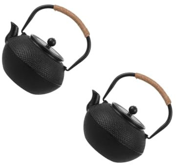 TOPBATHY 2pcs Japanese Teapot Cast Iron Tea Kettle Teapot Strainer and Lid Stovetop Safe Tea Pot Large Capacity Kettle for Party