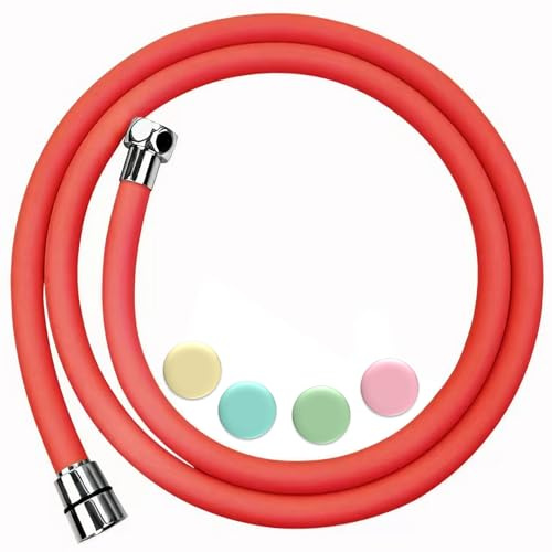 EANAGO Bunter Silikon-Duschschlauch 360° Drehbar geräuschlos Verdrehschutz | 360° Drehbar, geräuschlos, blau, passend für alle gängigen Duschköpfe, Verdrehschutz, Knickschutz, Schlauch Dusche