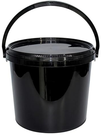 10L Black Plastic Bucket with Lid – Heavy Duty, Food Grade & Leak-Resistant | Multi-Purpose Storage for Liquids, Solids, Paint, Waste & More (2)