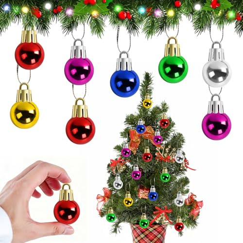 Weihnachtsbaumkugeln,2cm Christbaumkugeln Weihnachtskugel, 50PCS Weihnachtsbaum Kugeln, Tannenbaum Kugeln Weihnachtsdeko, Weihnachtsbaumschmuck